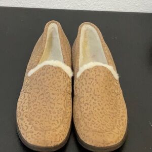 Vionic Slippers Womens 11 Lynez Arch Support Loafers Brown Faux Fur Slip On